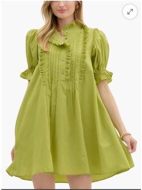 NWT Entro Ruffle Chartreuse Dress